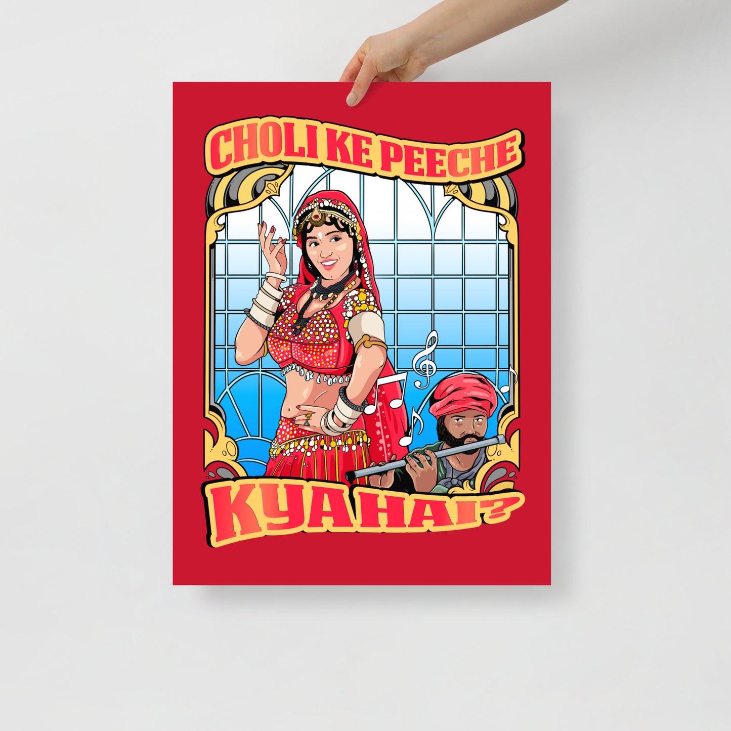 Choli Ke Peeche Poster | Iconic Bollywood Art