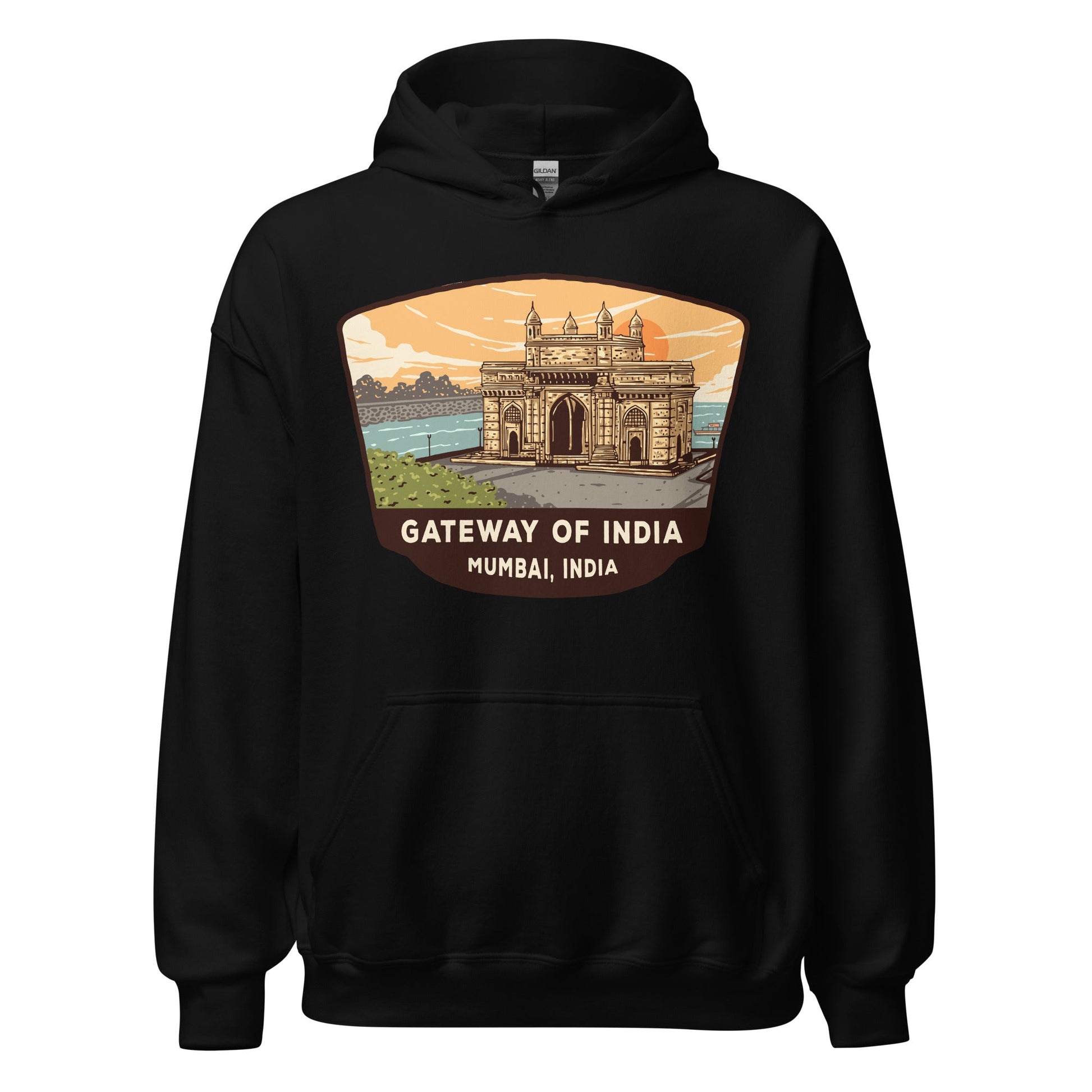 Gateway Of India Unisex Hoodie Black / S Landmark