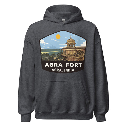 Agra Fort Unisex Hoodie Dark Heather / S Landmark