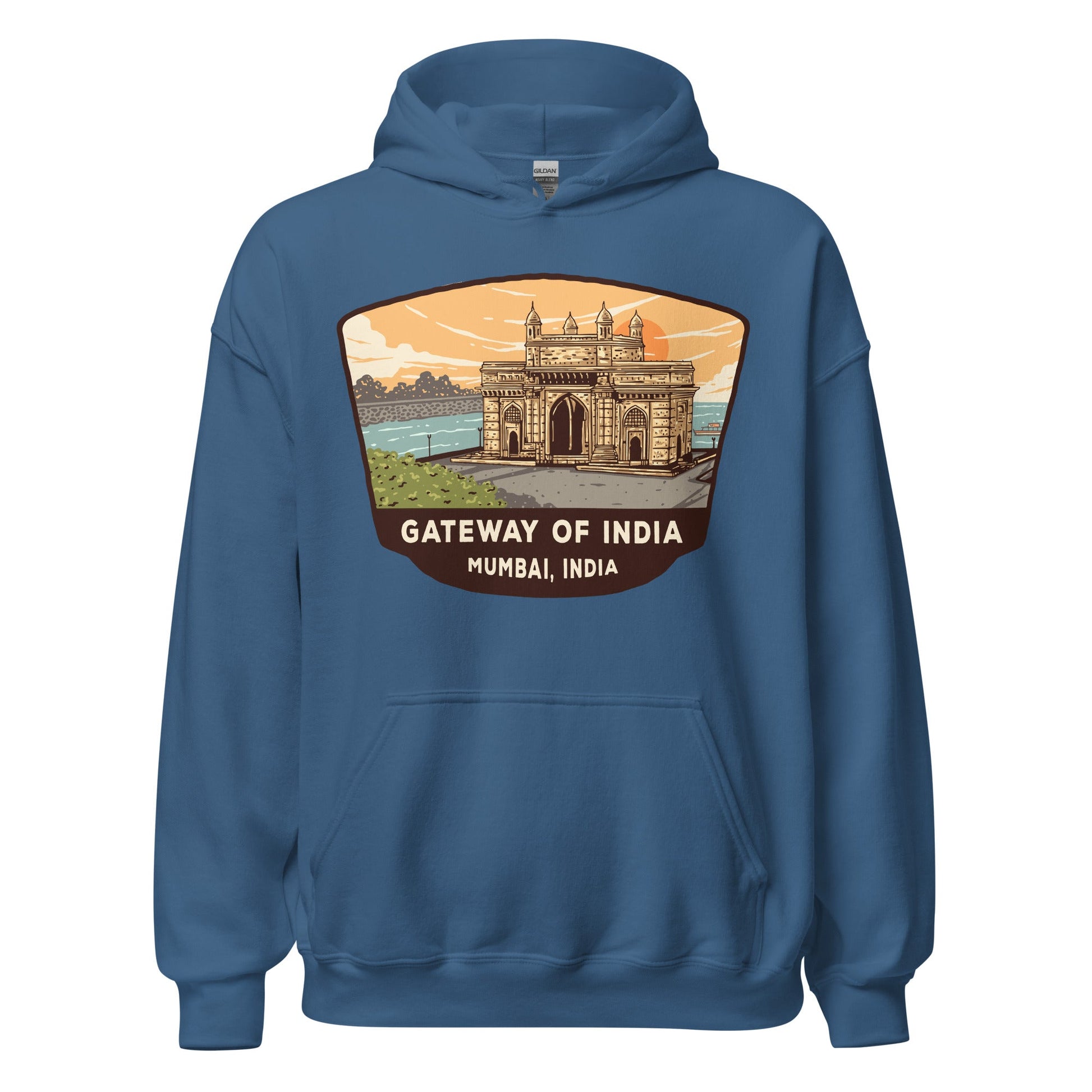 Gateway Of India Unisex Hoodie Indigo Blue / S Landmark