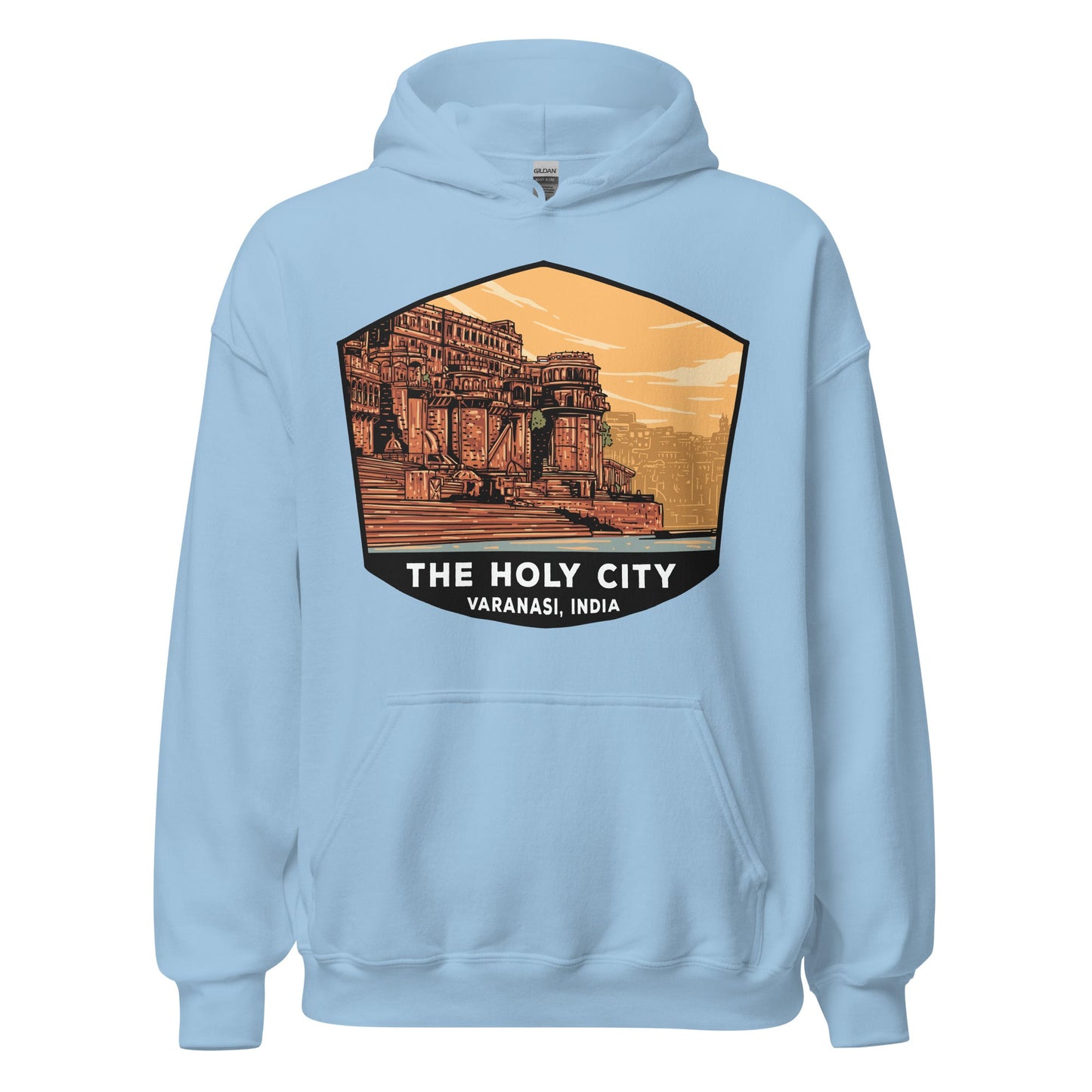 The Holy City Unisex Hoodie Light Blue / S Landmark