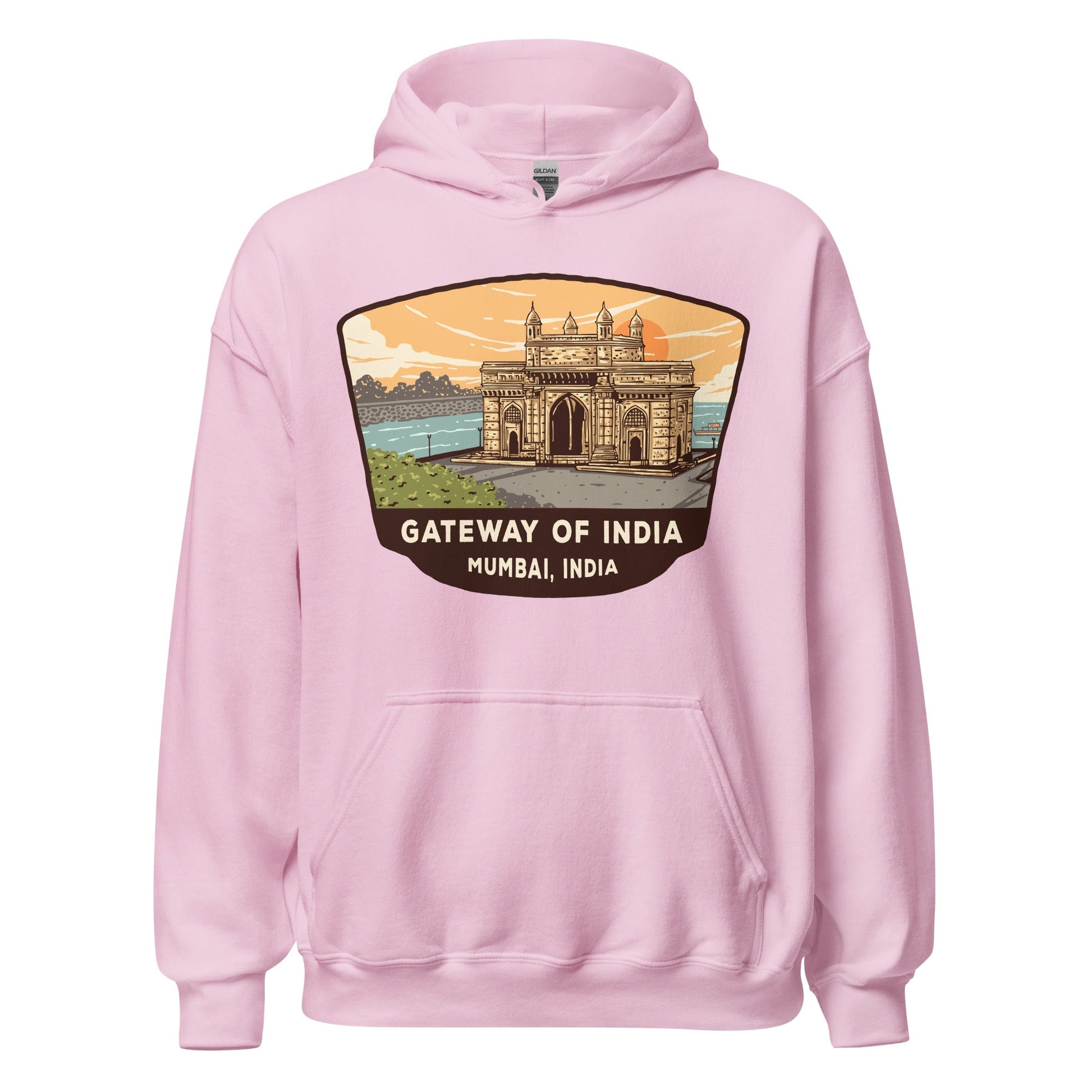 Gateway Of India Unisex Hoodie Light Pink / S Landmark