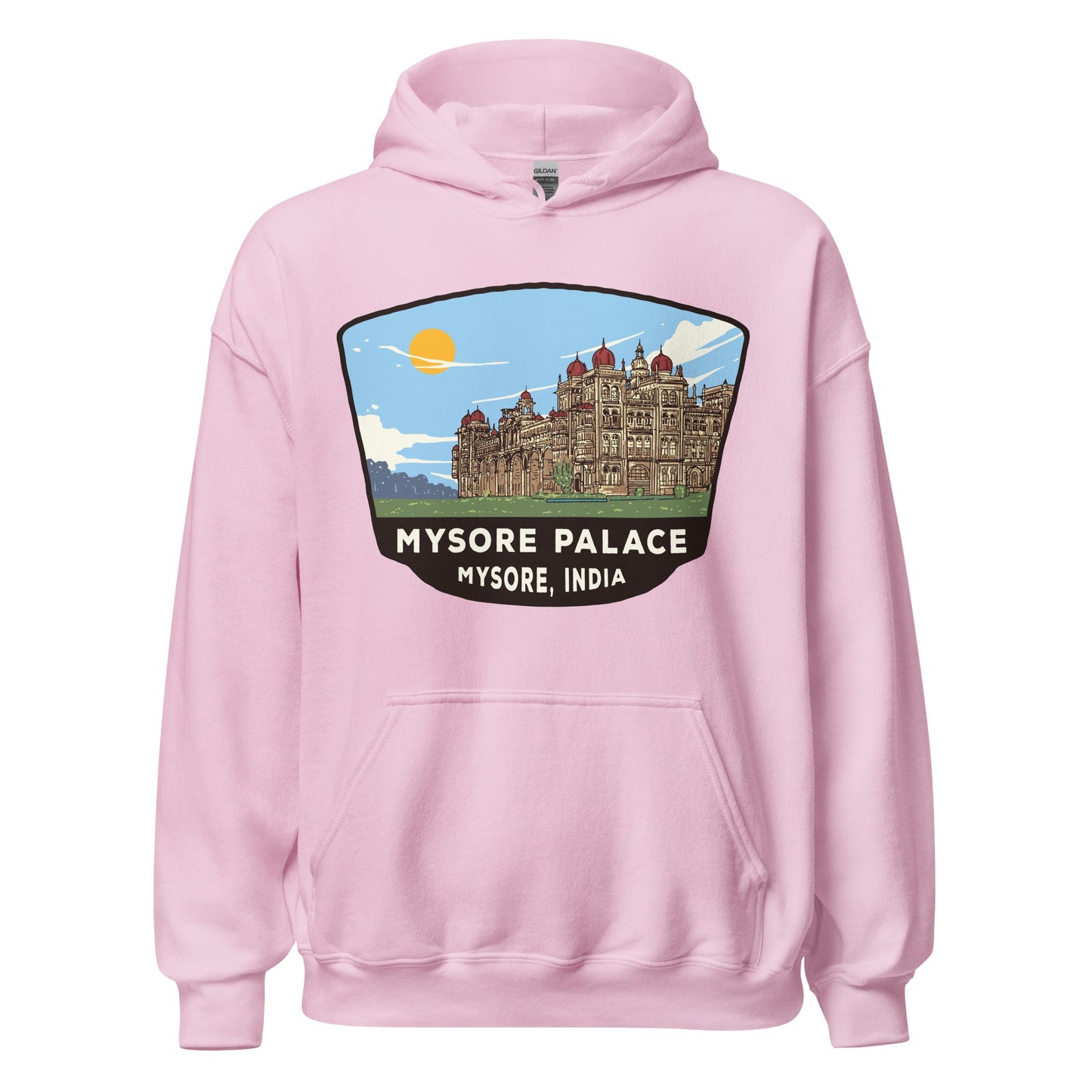 Mysore Palace Unisex Hoodie Light Pink / S Landmark