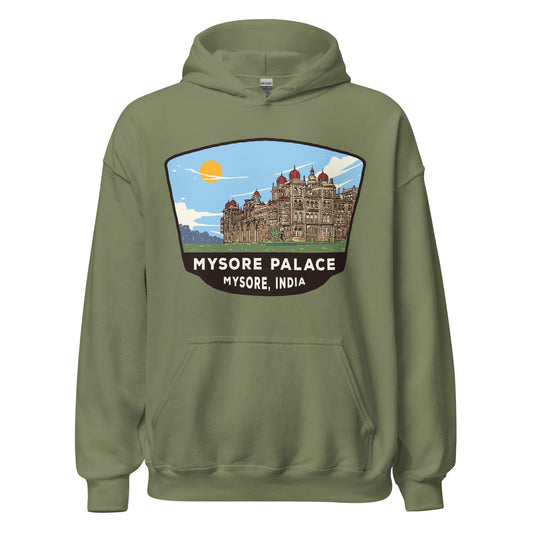 Mysore Palace Unisex Hoodie Military Green / S Landmark