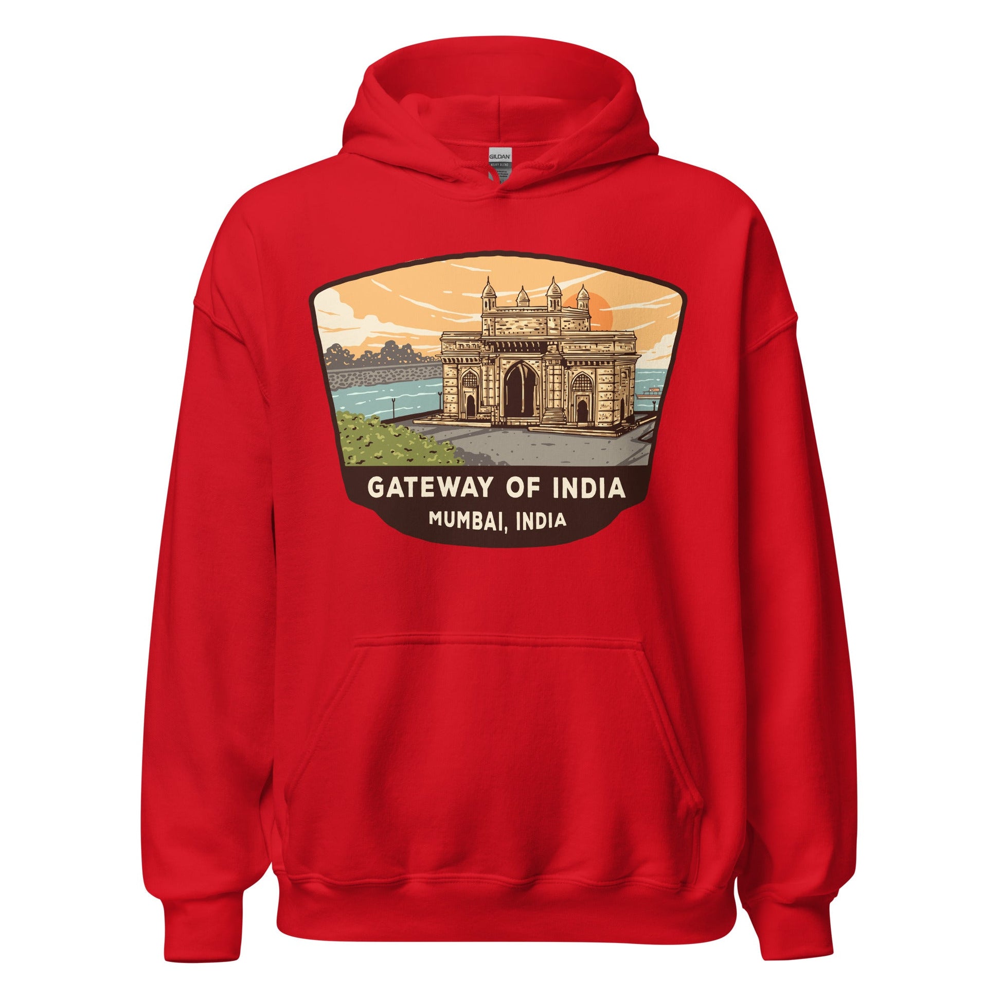 Gateway Of India Unisex Hoodie Red / S Landmark