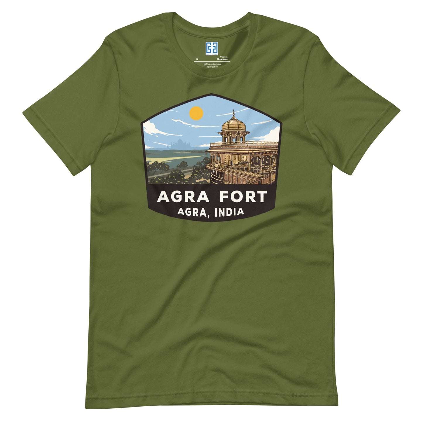 Agra Fort Unisex T-Shirt Olive / S Landmark T-Shirt