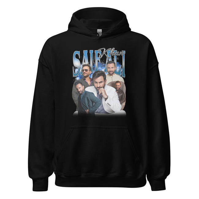 Saif Ali Khan Bollywood Versatile Star Royal Charm Celebrity Fan Apparel Unisex Hoodie