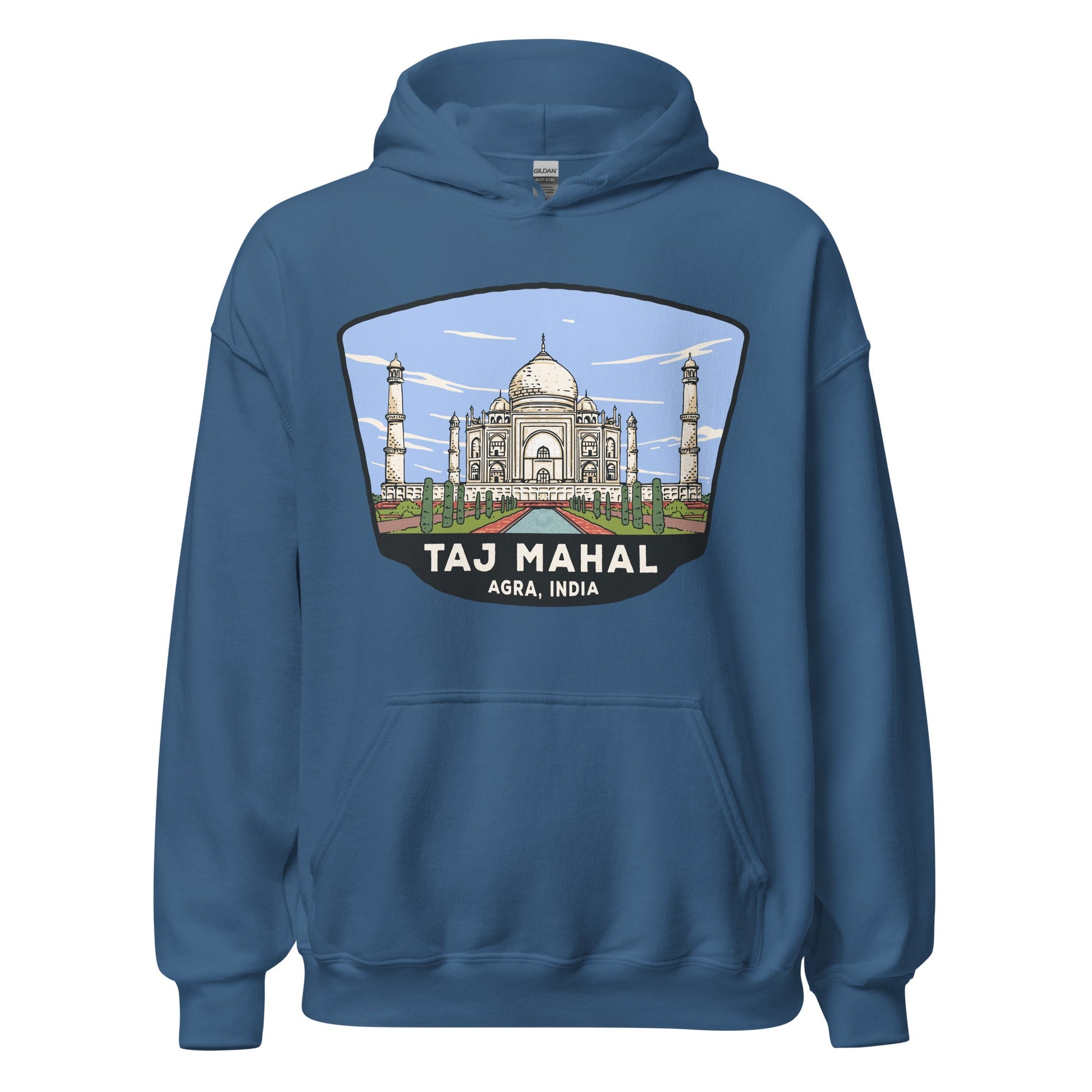 Taj Mahal Unisex Hoodie Indigo Blue / S Landmark