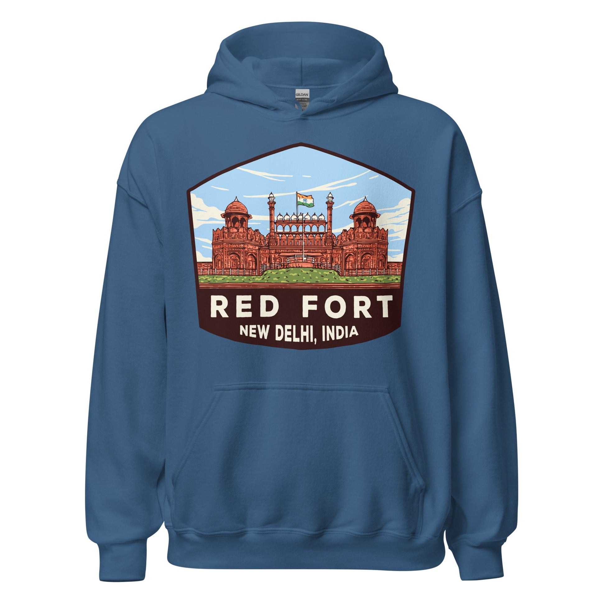 Red Fort Unisex Hoodie Indigo Blue / S Landmark