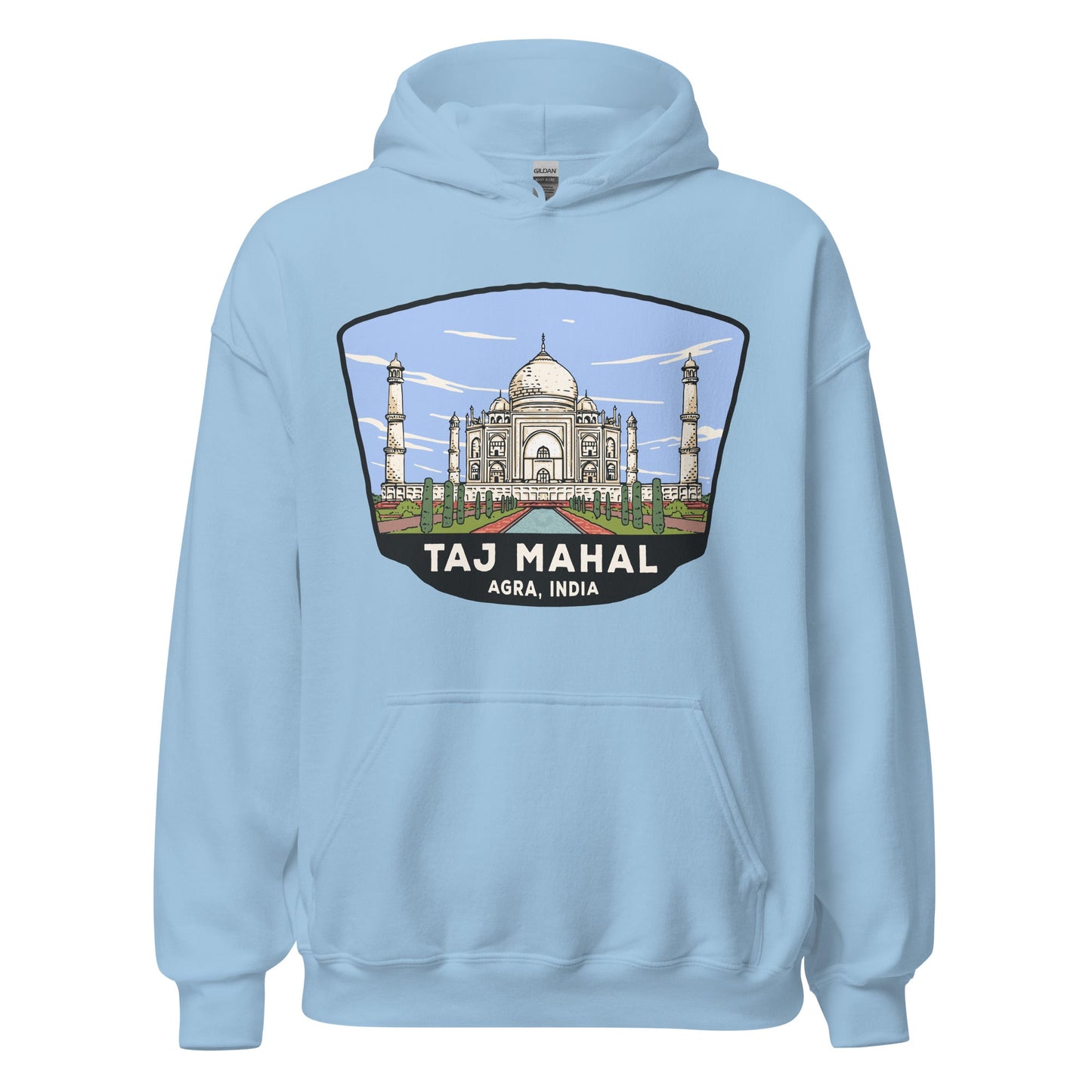 Taj Mahal Unisex Hoodie Light Blue / S Landmark