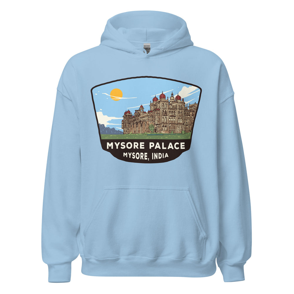 Mysore Palace Unisex Hoodie Light Blue / S Landmark