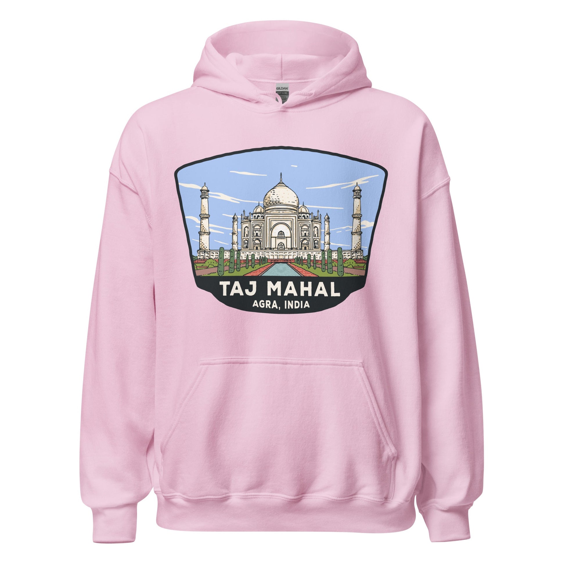 Taj Mahal Unisex Hoodie Light Pink / S Landmark