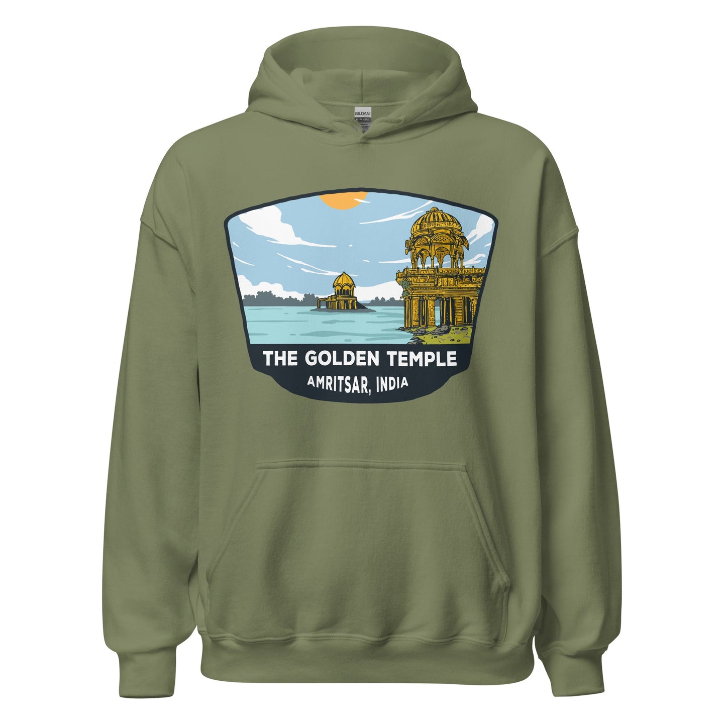 The Golden Temple Unisex Hoodie Military Green / S Landmark