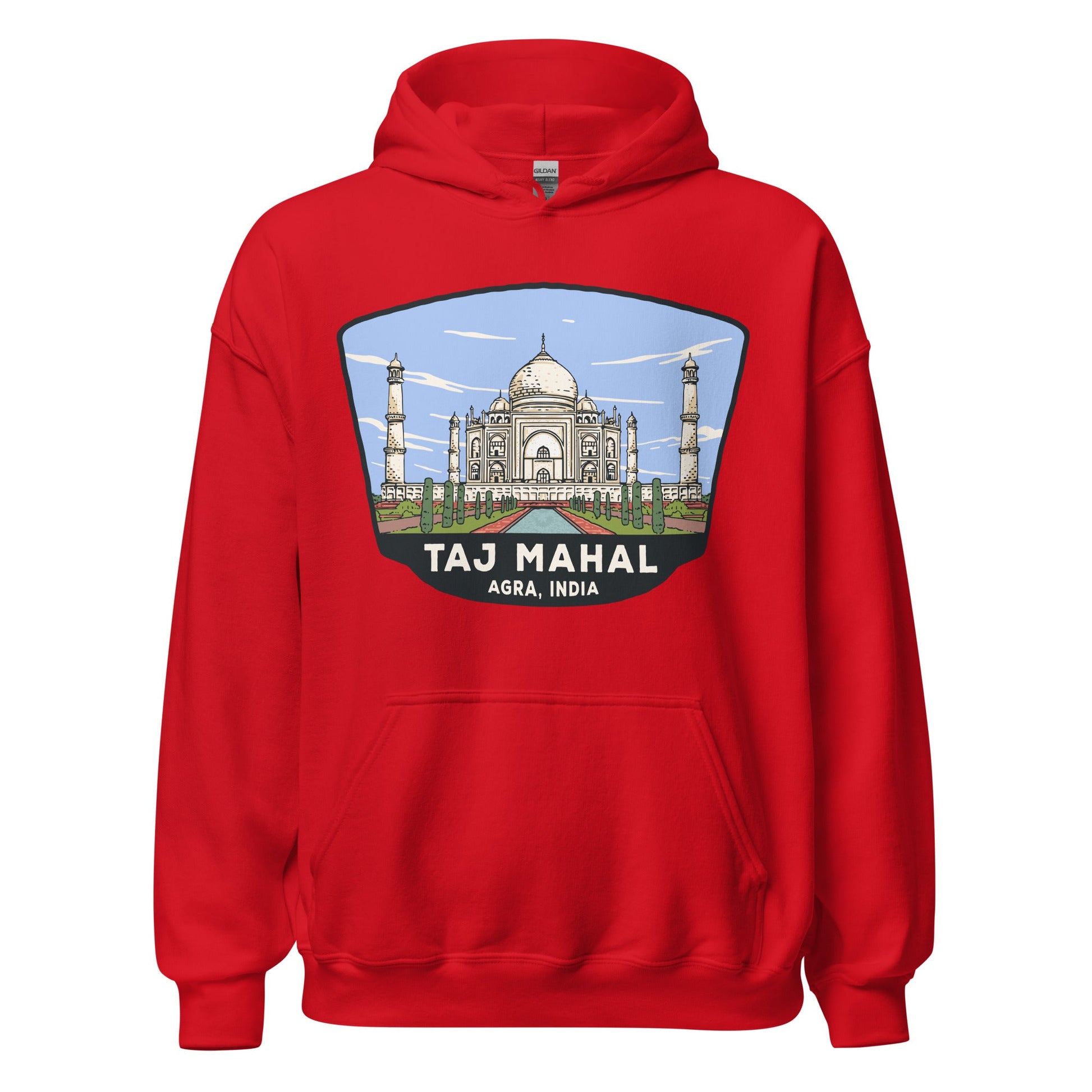 Taj Mahal Unisex Hoodie Red / S Landmark