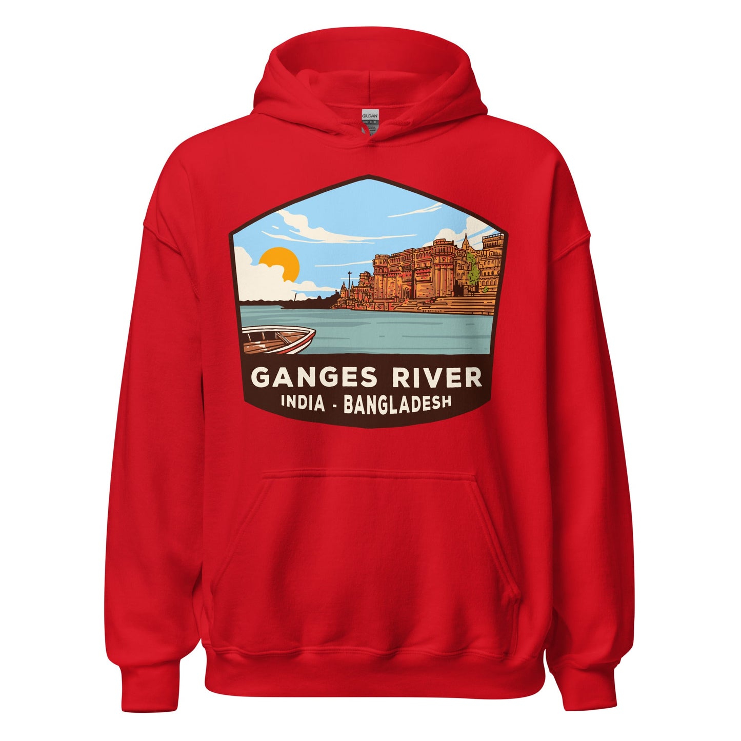 Ganges River Unisex Hoodie Red / S Landmark