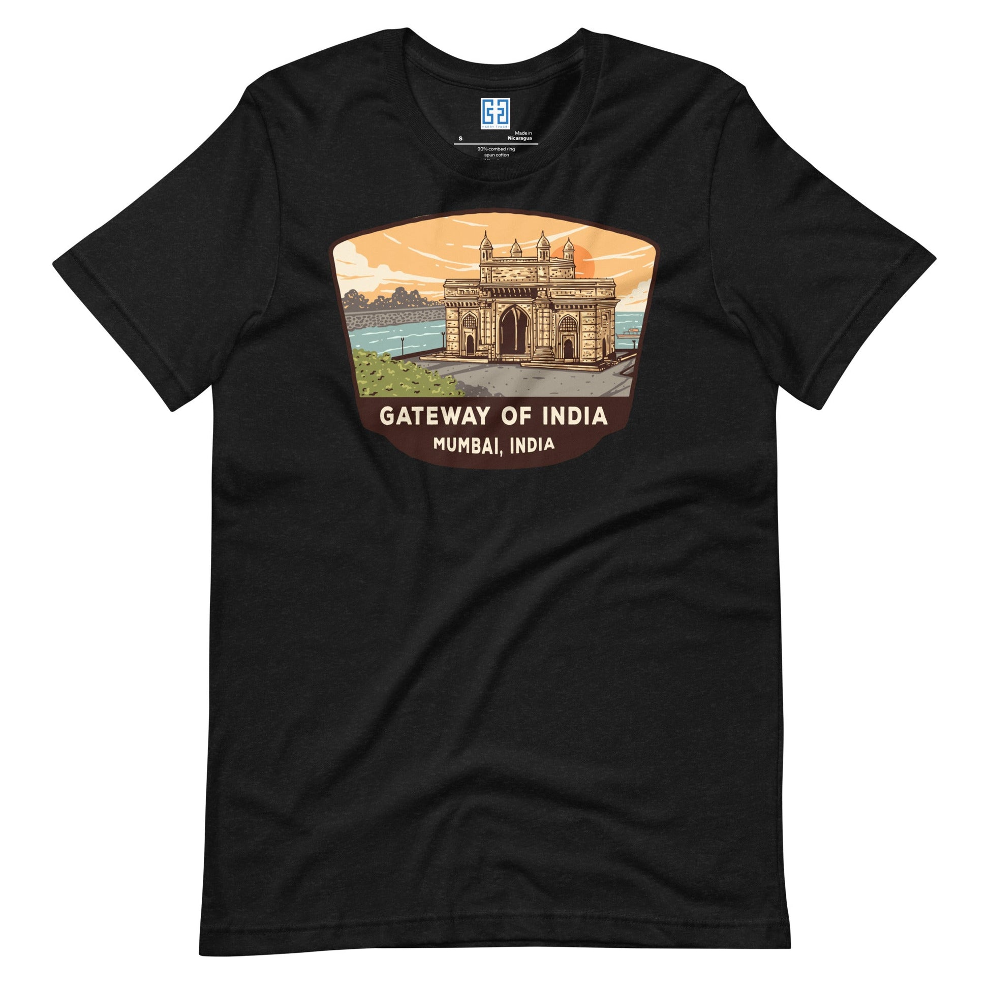 Gateway Of India Unisex T-Shirt Black Heather / S Landmark T-Shirt