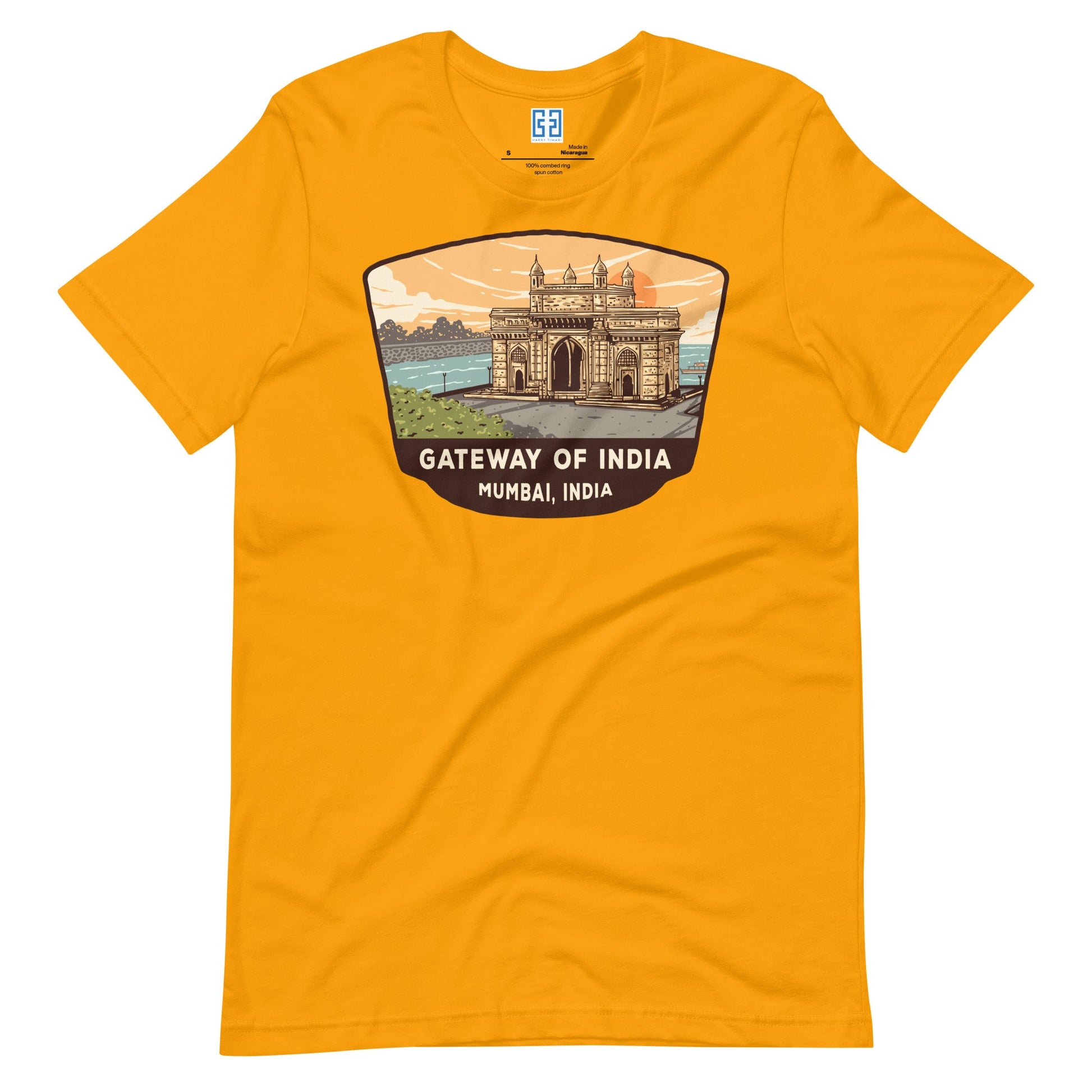 Gateway Of India Unisex T-Shirt Gold / S Landmark T-Shirt