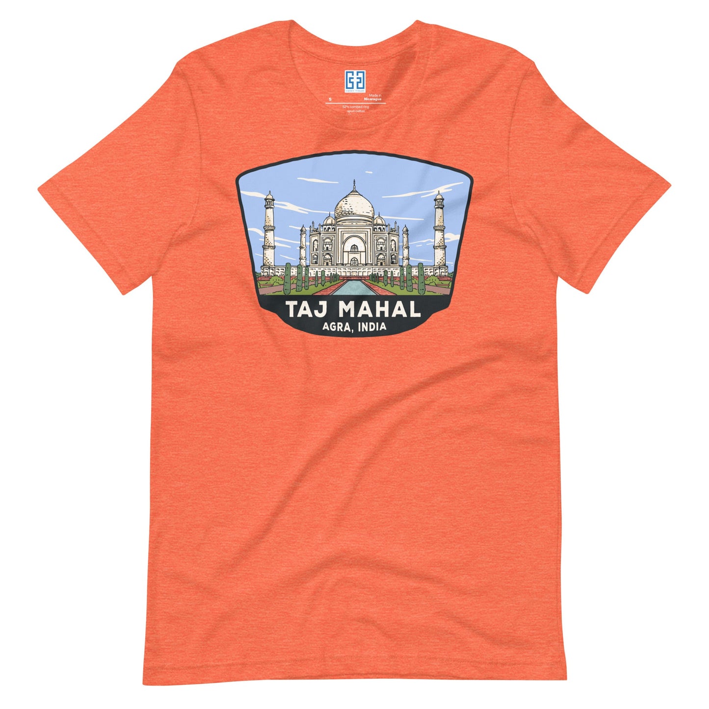 Taj Mahal Unisex T-Shirt Heather Orange / S Landmark T-Shirt