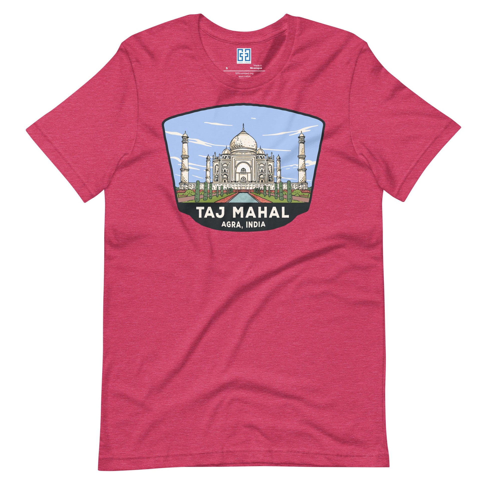 Taj Mahal Unisex T-Shirt Heather Raspberry / S Landmark T-Shirt