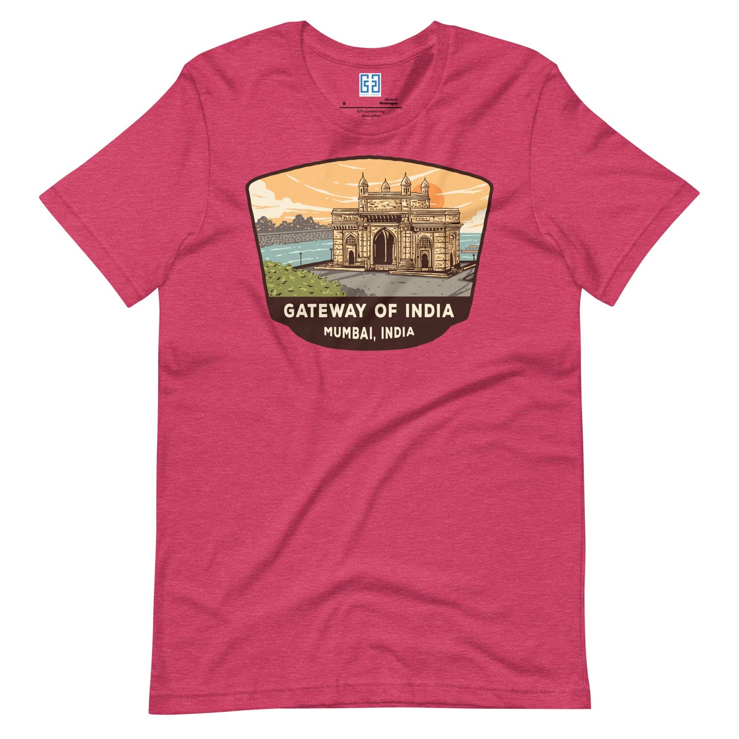Gateway Of India Unisex T-Shirt Heather Raspberry / S Landmark T-Shirt