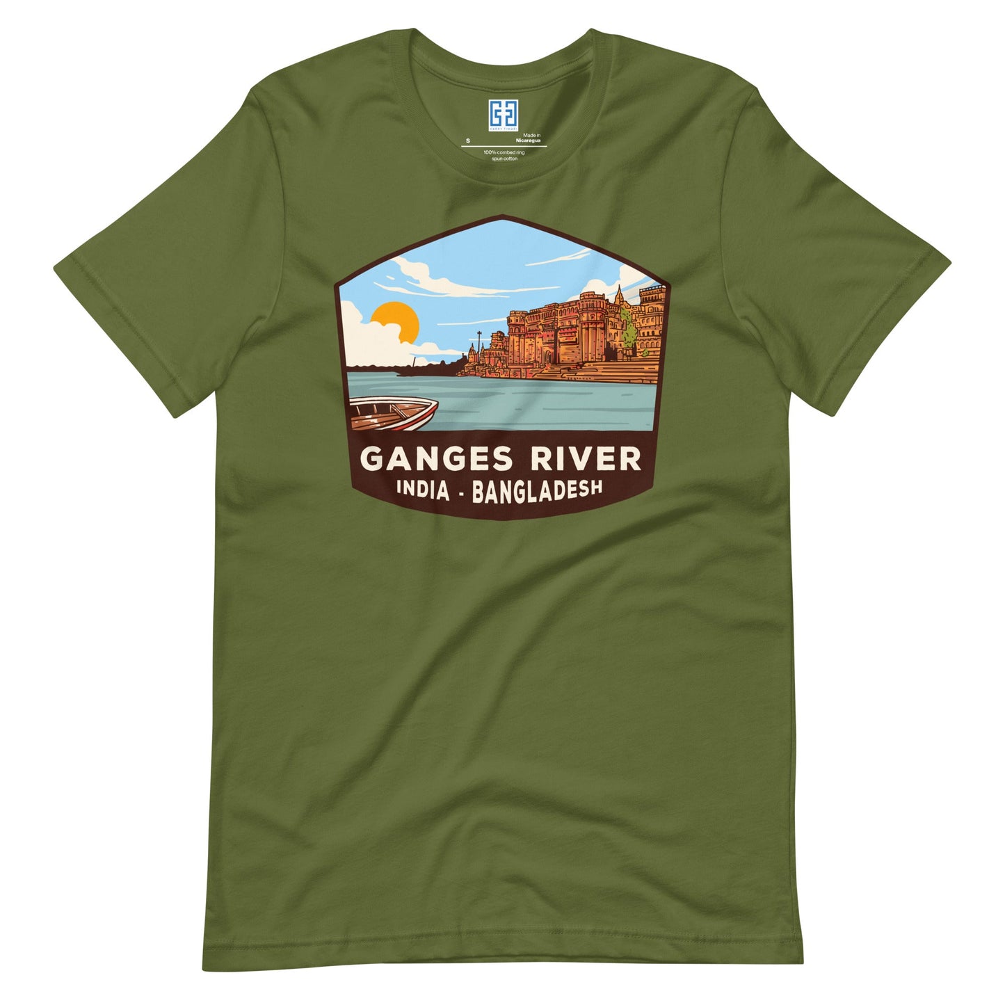 Ganges River Unisex T-Shirt Olive / S Landmark T-Shirt