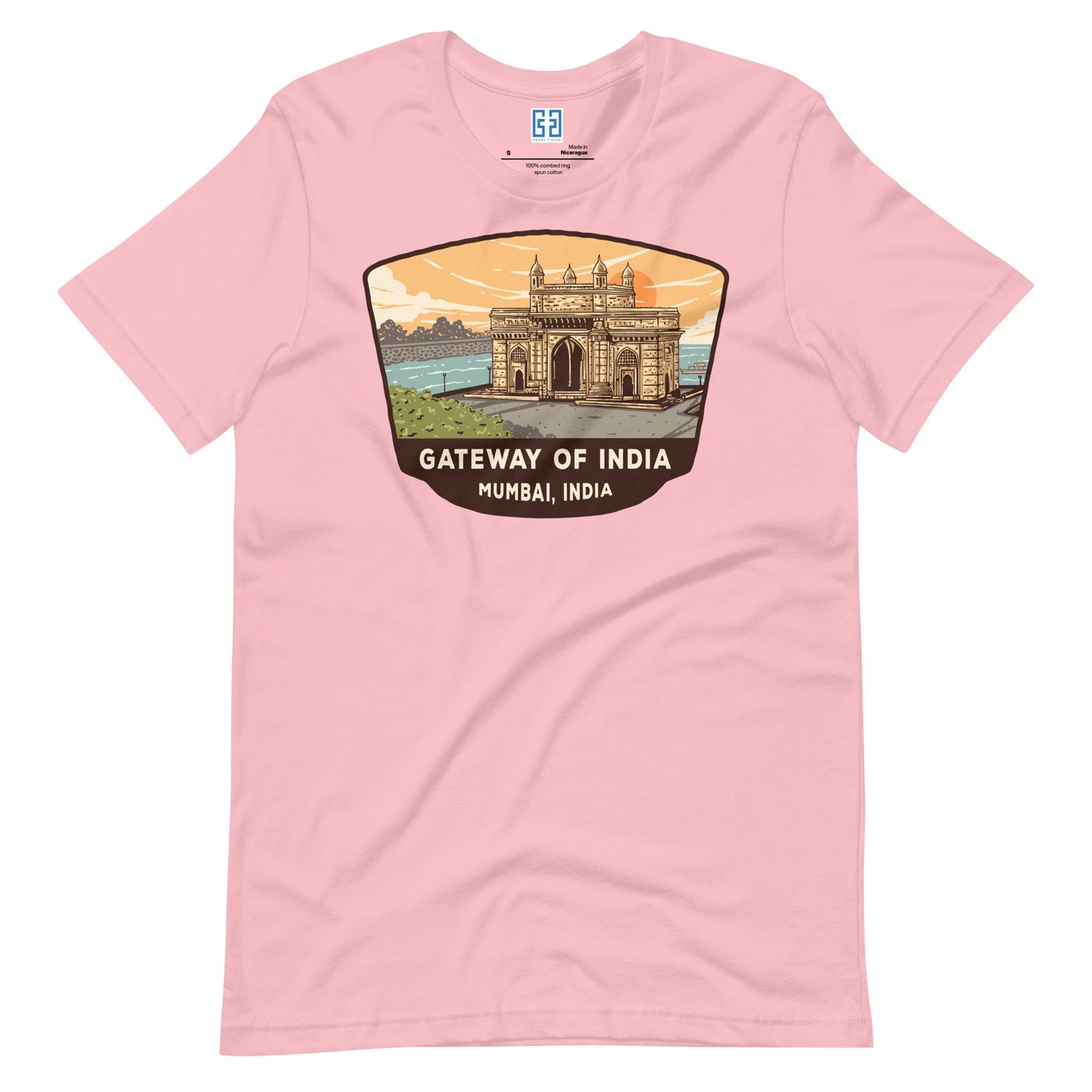 Gateway Of India Unisex T-Shirt Pink / S Landmark T-Shirt