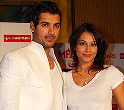 Abraham with Bipasha Basu in 2007.