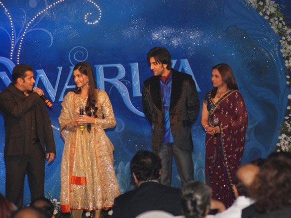 Kapoor (2nd from right) at an event for his debut film Saawariya in 2007