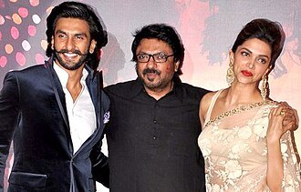 Singh with Deepika Padukone and Sanjay Leela Bhansali at an event for Goliyon Ki Raasleela Ram-Leela in 2013