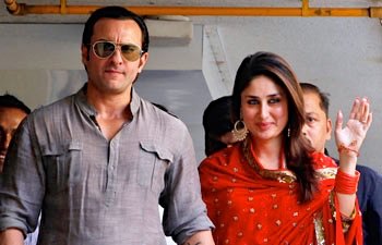 Khan with his wife Kareena at their registry marriage ceremony in 2012